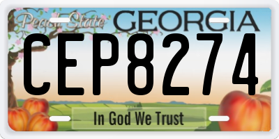 GA license plate CEP8274