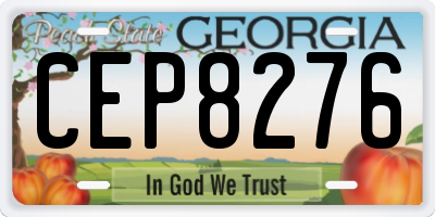 GA license plate CEP8276
