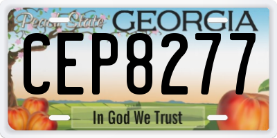 GA license plate CEP8277