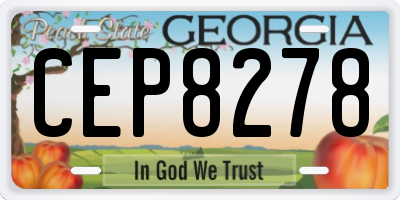 GA license plate CEP8278