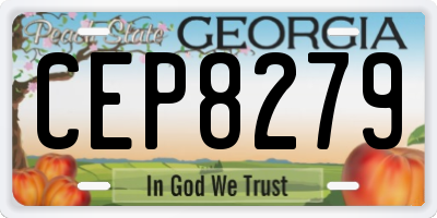 GA license plate CEP8279