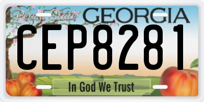 GA license plate CEP8281