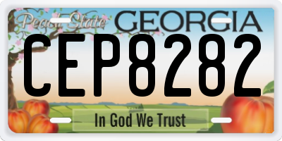 GA license plate CEP8282