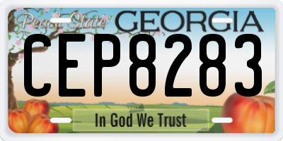 GA license plate CEP8283