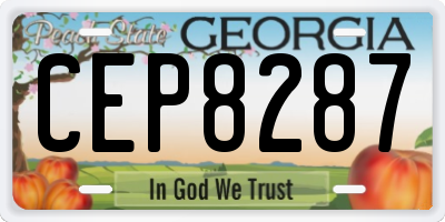 GA license plate CEP8287