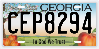 GA license plate CEP8294