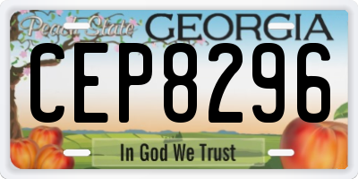 GA license plate CEP8296