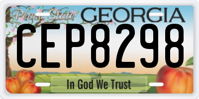 GA license plate CEP8298