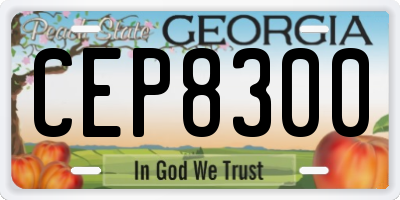 GA license plate CEP8300