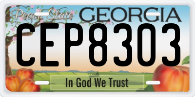 GA license plate CEP8303