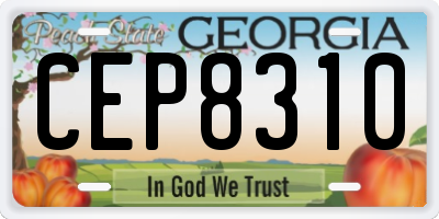 GA license plate CEP8310