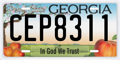 GA license plate CEP8311