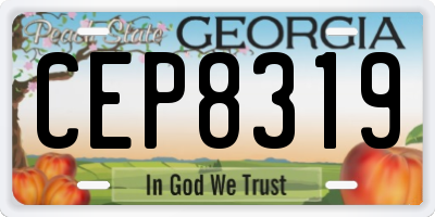 GA license plate CEP8319