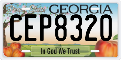 GA license plate CEP8320