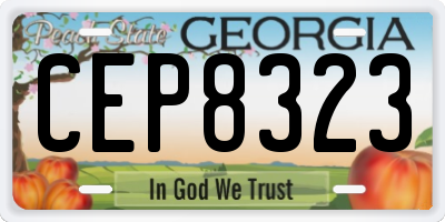 GA license plate CEP8323