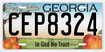 GA license plate CEP8324