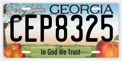 GA license plate CEP8325