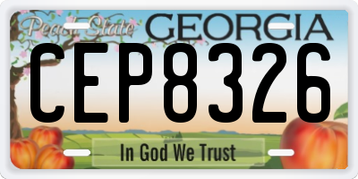 GA license plate CEP8326