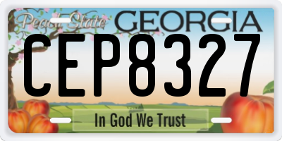 GA license plate CEP8327