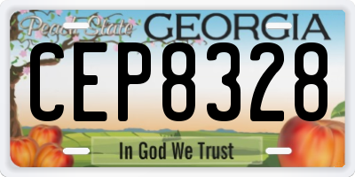 GA license plate CEP8328
