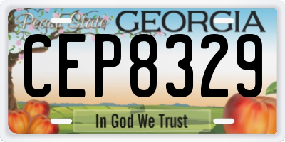 GA license plate CEP8329