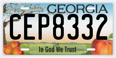 GA license plate CEP8332