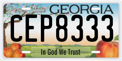 GA license plate CEP8333