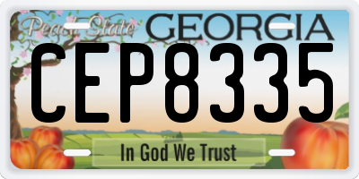 GA license plate CEP8335