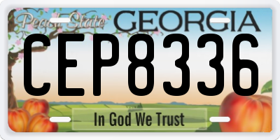 GA license plate CEP8336