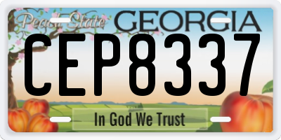 GA license plate CEP8337