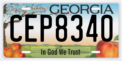 GA license plate CEP8340