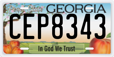 GA license plate CEP8343