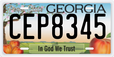 GA license plate CEP8345