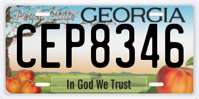 GA license plate CEP8346