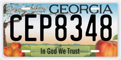 GA license plate CEP8348