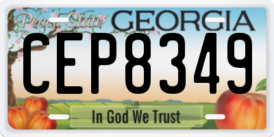 GA license plate CEP8349