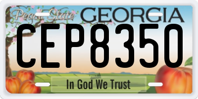 GA license plate CEP8350