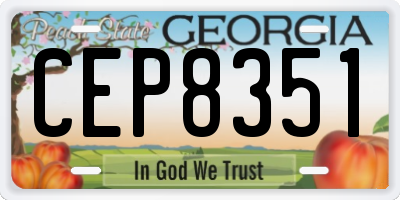 GA license plate CEP8351
