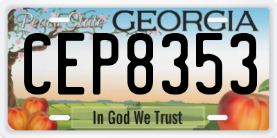 GA license plate CEP8353