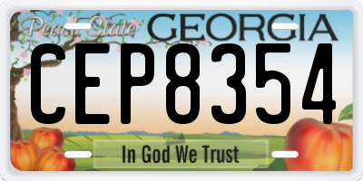 GA license plate CEP8354