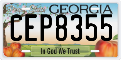 GA license plate CEP8355