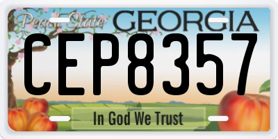 GA license plate CEP8357