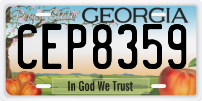 GA license plate CEP8359