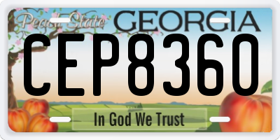 GA license plate CEP8360