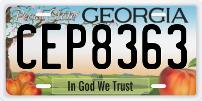 GA license plate CEP8363