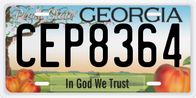GA license plate CEP8364
