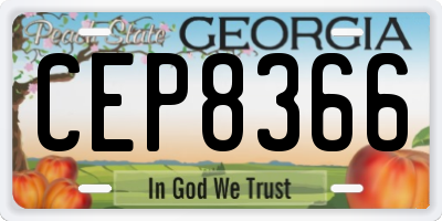 GA license plate CEP8366
