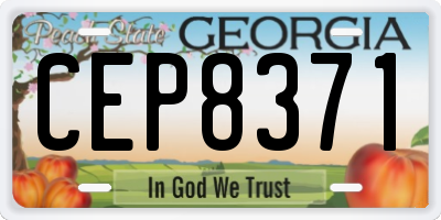 GA license plate CEP8371