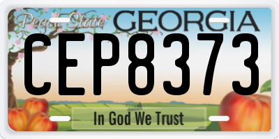GA license plate CEP8373