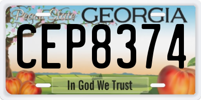 GA license plate CEP8374